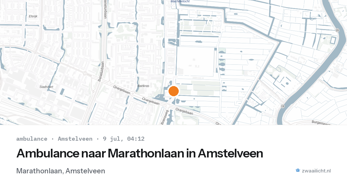 Ambulance naar Marathonlaan in Amstelveen — 9 jul 2026