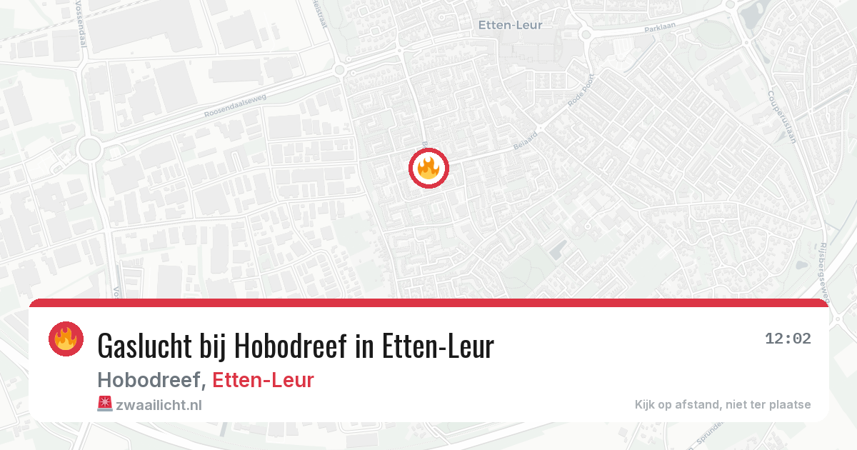 Gaslucht bij Hobodreef in Etten-Leur — 26 jun 2026