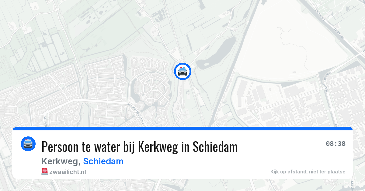Persoon te water bij Kerkweg in Schiedam — 24 jun 2026