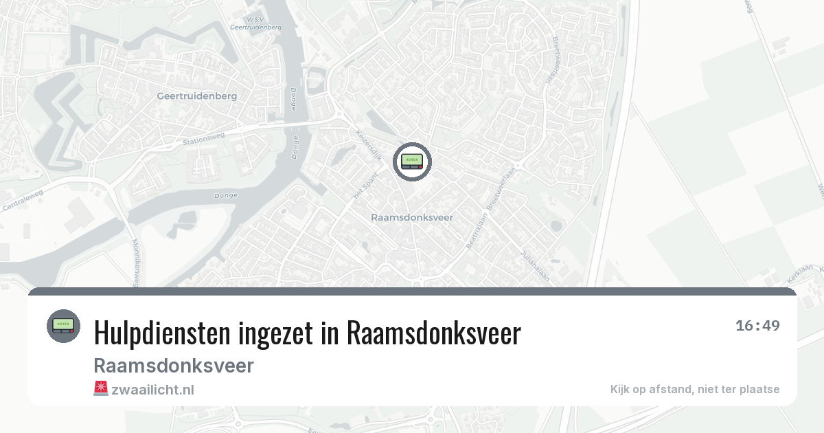 Hulpdiensten ingezet in Raamsdonksveer — 8 aug 2026 | 🚨 Zwaailicht.nl