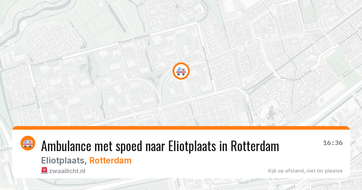 Ambulance met spoed naar Eliotplaats in Rotterdam — 14 aug 2026