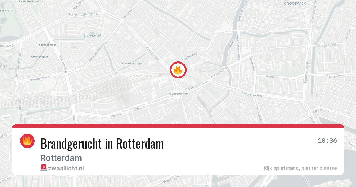 Brandgerucht in Rotterdam — 9 aug 2026