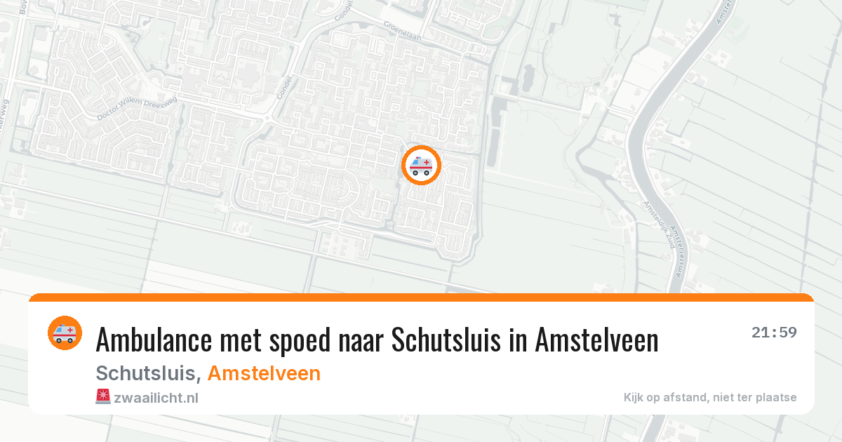 Ambulance met spoed naar Schutsluis in Amstelveen — 14 aug 2026