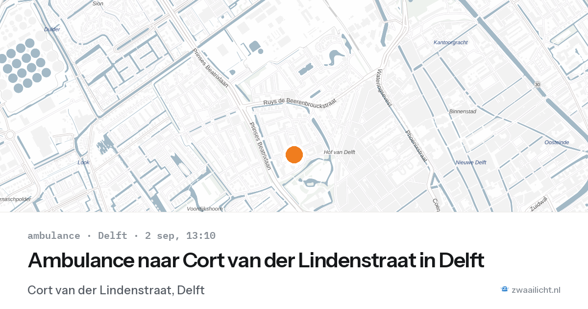 Ambulance naar Cort van der Lindenstraat in Delft — 2 sep 2026