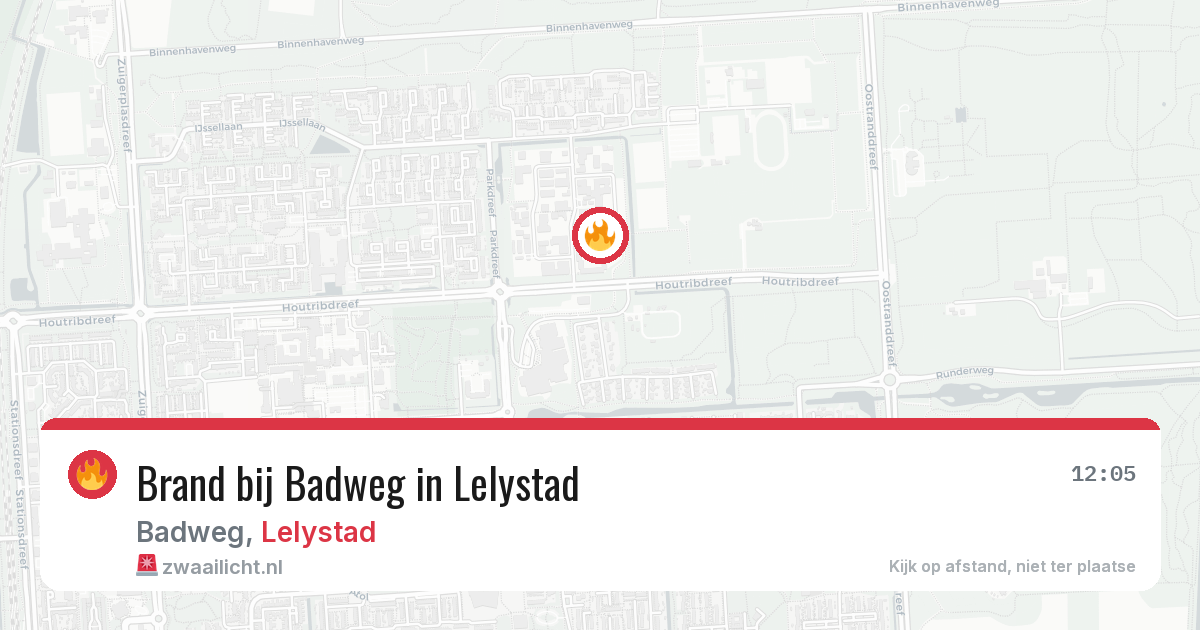 Brand bij Badweg in Lelystad — 16 feb 2026