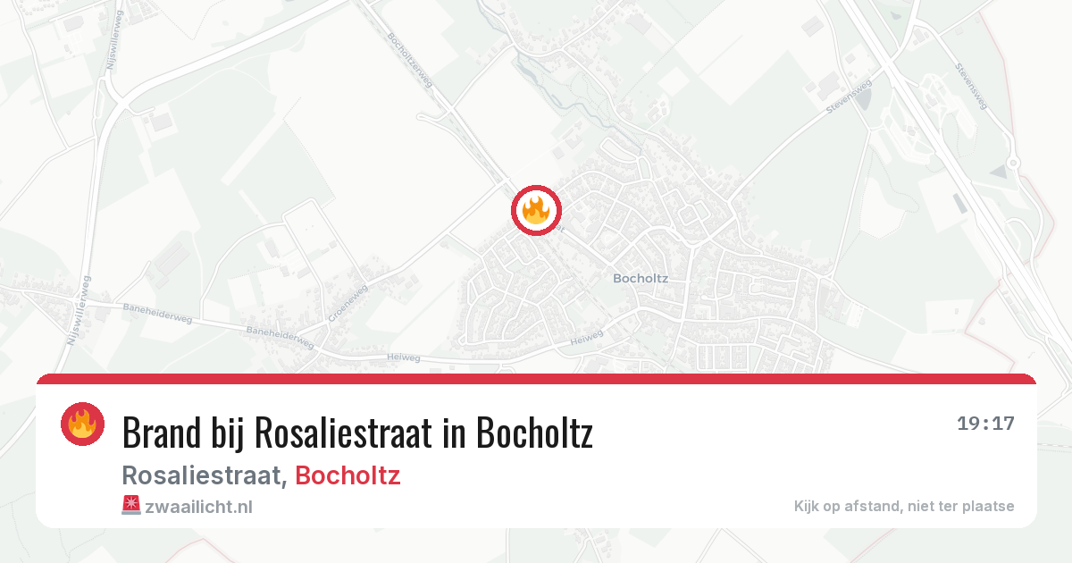 Brand bij Rosaliestraat in Bocholtz — 14 mei 2026
