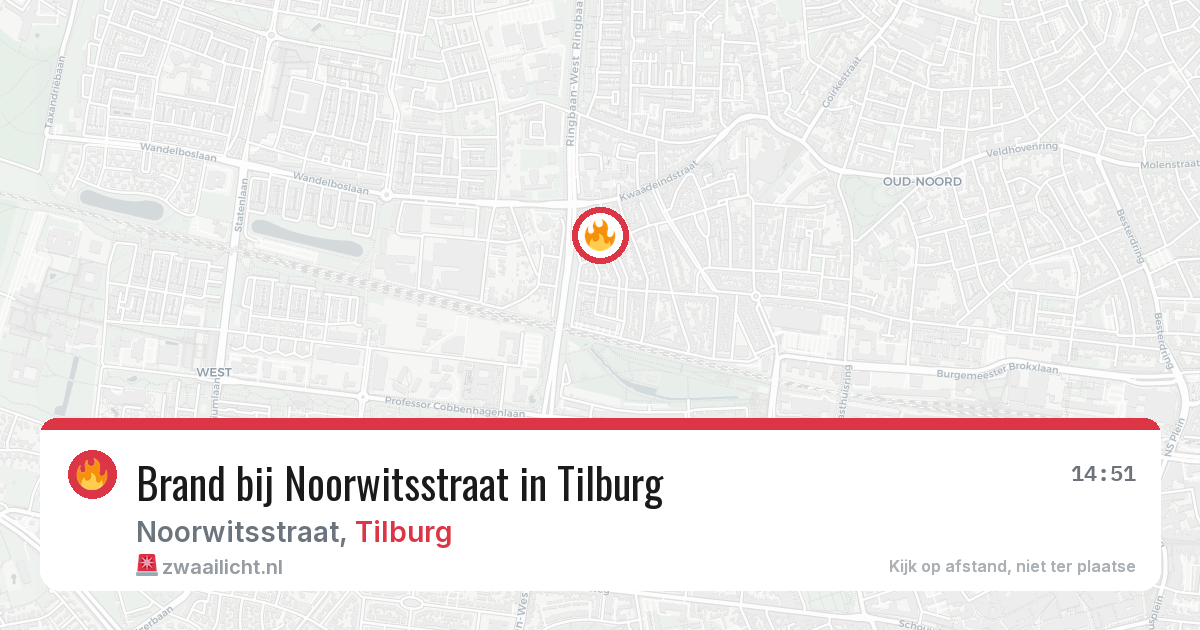 Brand bij Noorwitsstraat in Tilburg — 7 aug 2026