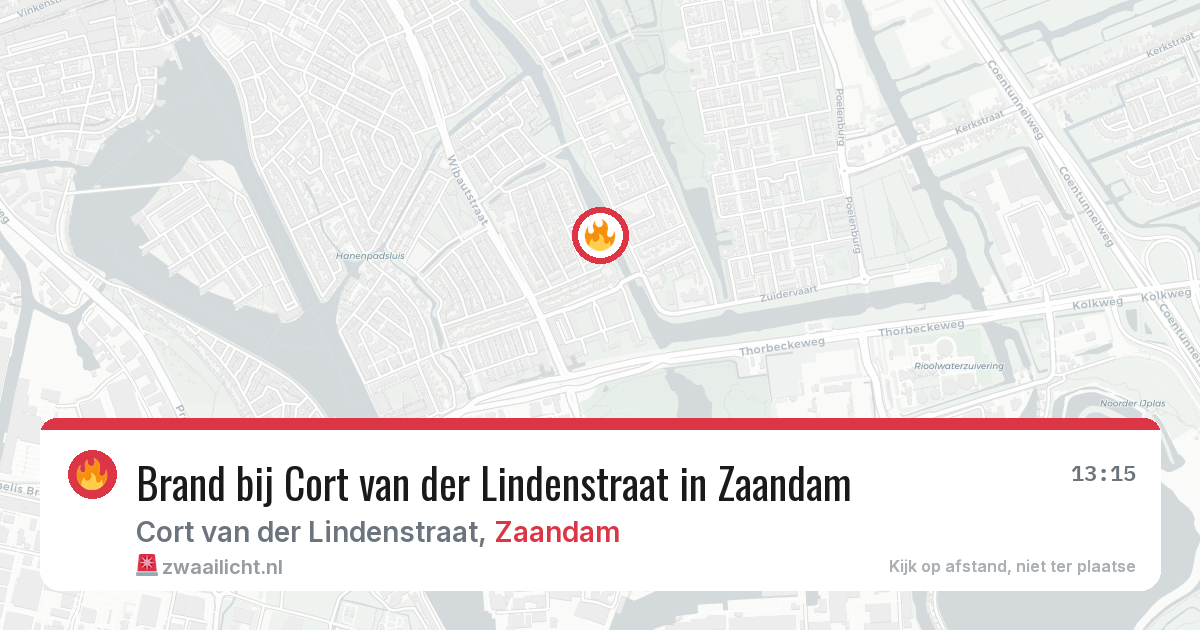 Brand bij Cort van der Lindenstraat in Zaandam — 19 mrt 2026