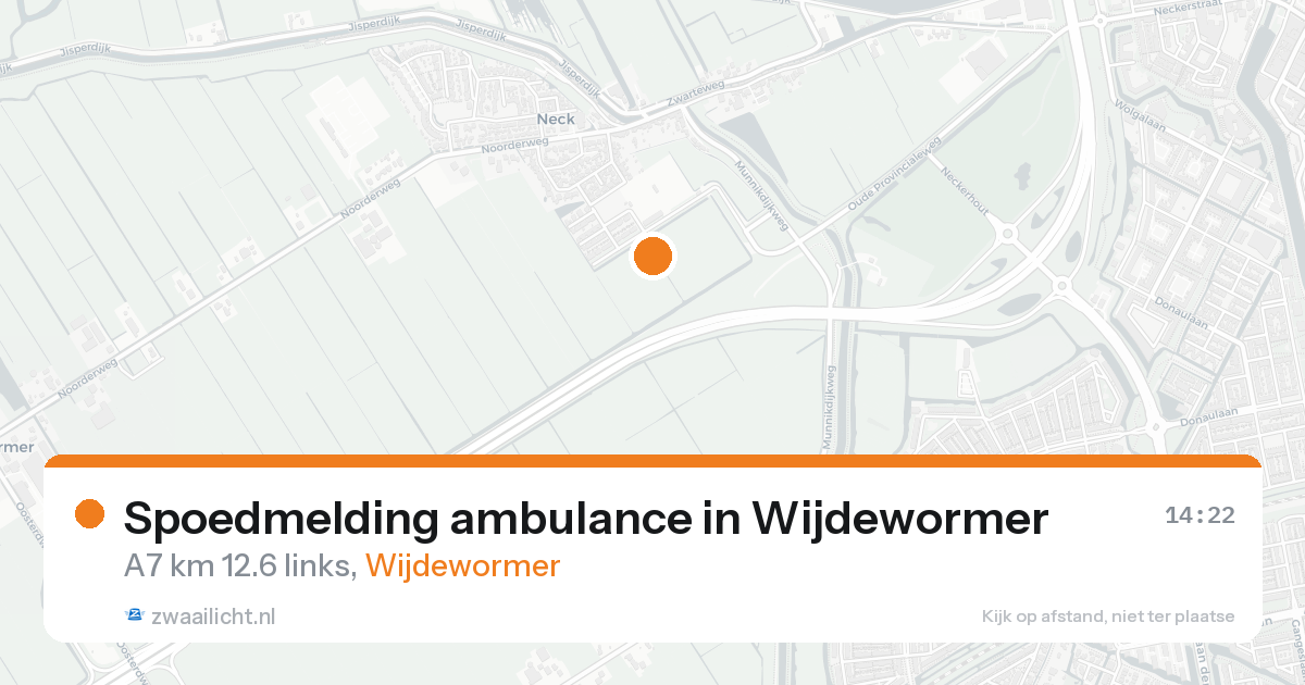 Spoedmelding ambulance in Wijdewormer — 14 aug 2026