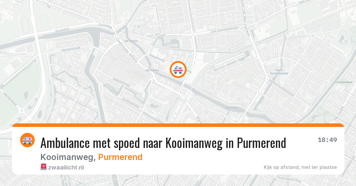 Ambulance met spoed naar Kooimanweg in Purmerend — 18 mrt 2026