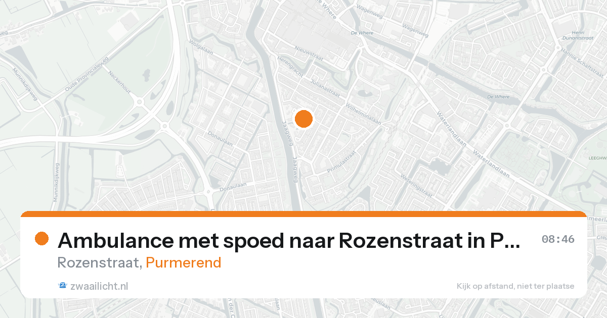 Ambulance met spoed naar Rozenstraat in Purmerend — 24 aug 2026