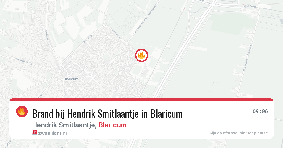 Brand bij Hendrik Smitlaantje in Blaricum — 4 mei 2026