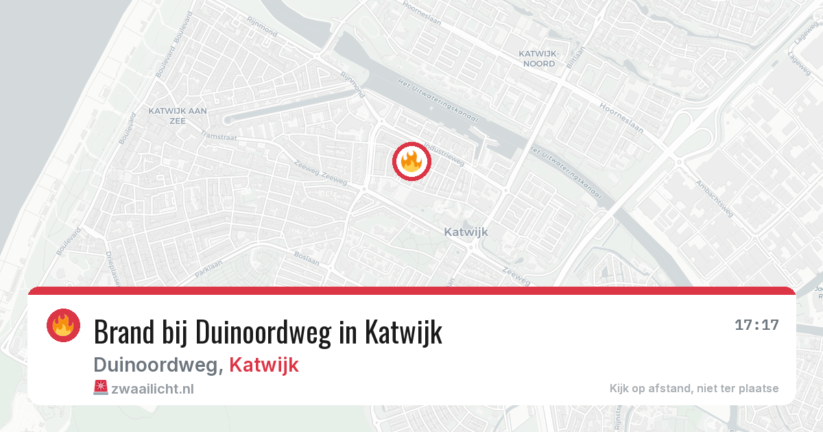 Brand bij Duinoordweg in Katwijk — 29 jan 2026