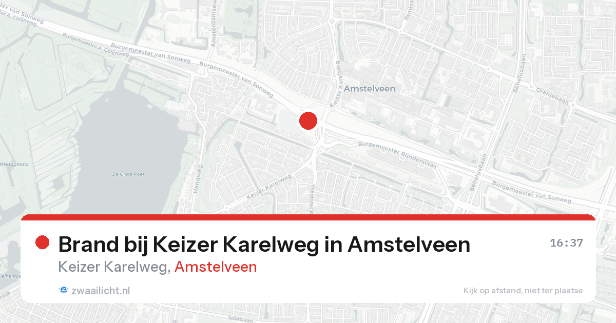 Brand bij Keizer Karelweg in Amstelveen — 26 mei 2026