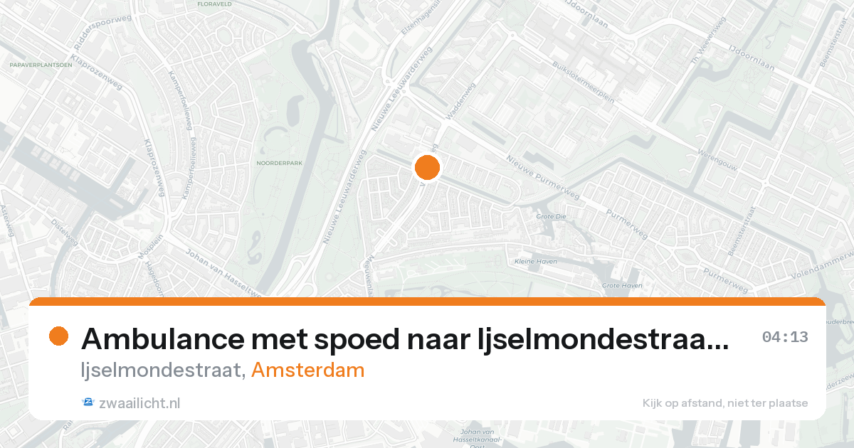 Ambulance met spoed naar Ijselmondestraat in Amsterdam — 17 aug 2026