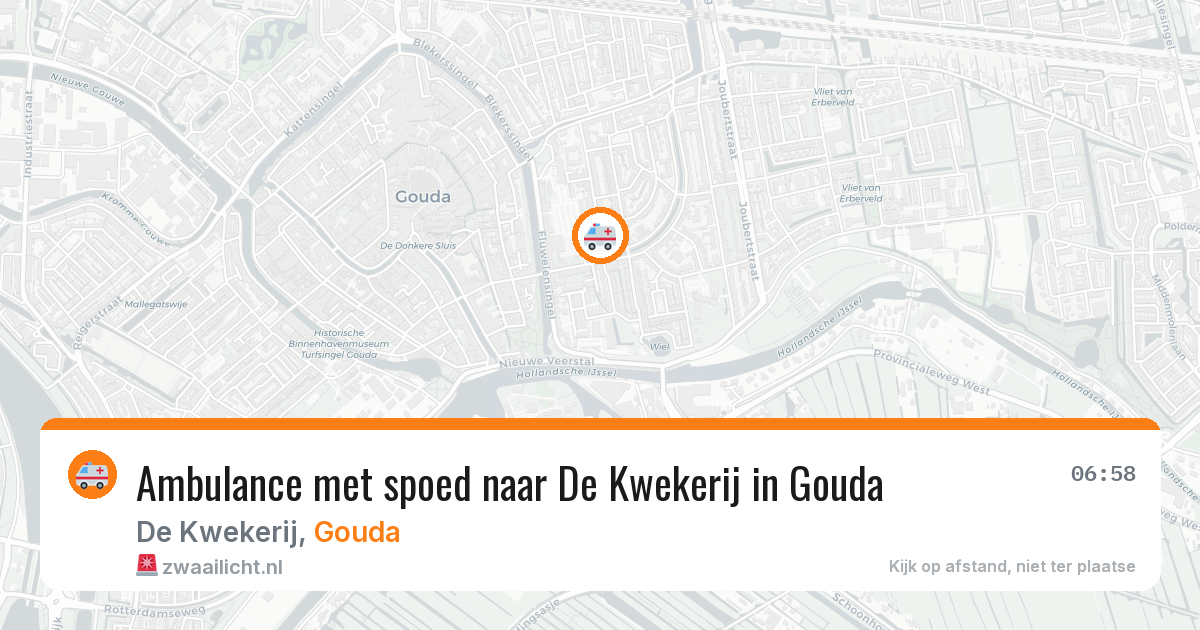 Ambulance met spoed naar De Kwekerij in Gouda — 25 jun 2026