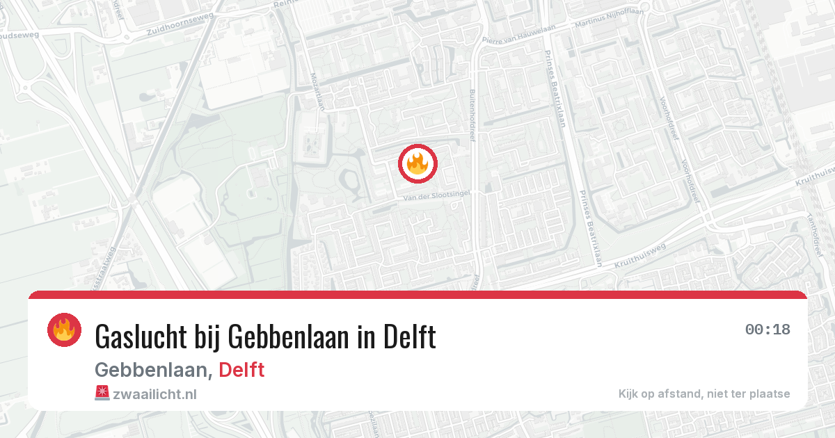 Gaslucht bij Gebbenlaan in Delft — 19 mei 2026