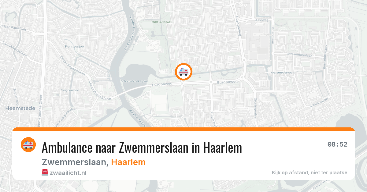 Ambulance naar Zwemmerslaan in Haarlem — 2 jul 2026