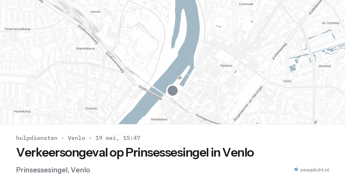 Verkeersongeval op Prinsessesingel in Venlo — 19 mei 2026