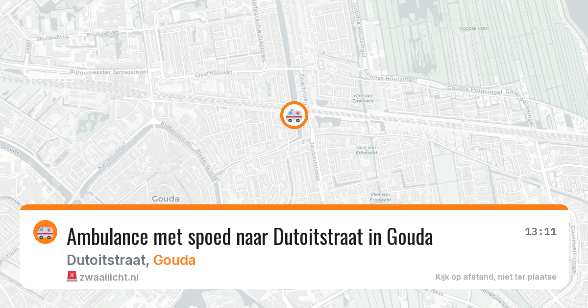 Ambulance met spoed naar Dutoitstraat in Gouda — 26 mei 2026