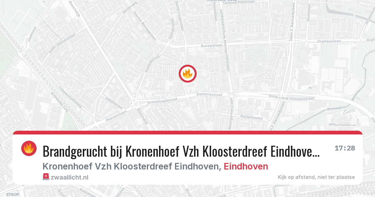 Brandgerucht bij Kronenhoef Vzh Kloosterdreef Eindhoven in Eindhoven — 10 mrt 2026
