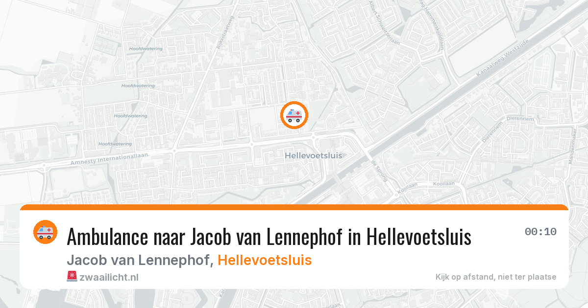 Ambulance naar Jacob van Lennephof in Hellevoetsluis — 4 mei 2026