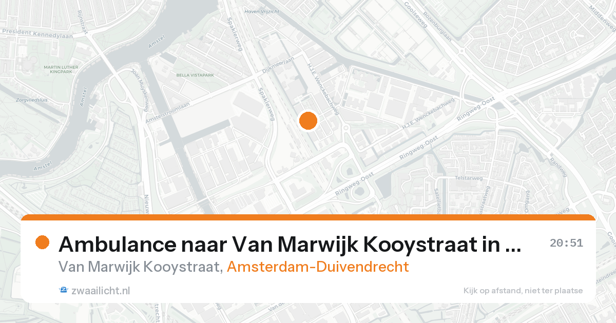 Ambulance naar Van Marwijk Kooystraat in Amsterdam-Duivendrecht — 8 jun 2026