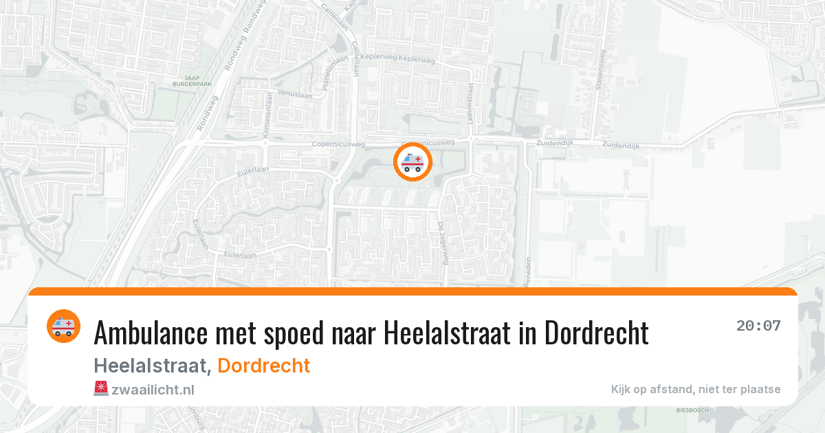 Ambulance met spoed naar Heelalstraat in Dordrecht — 22 jun 2026
