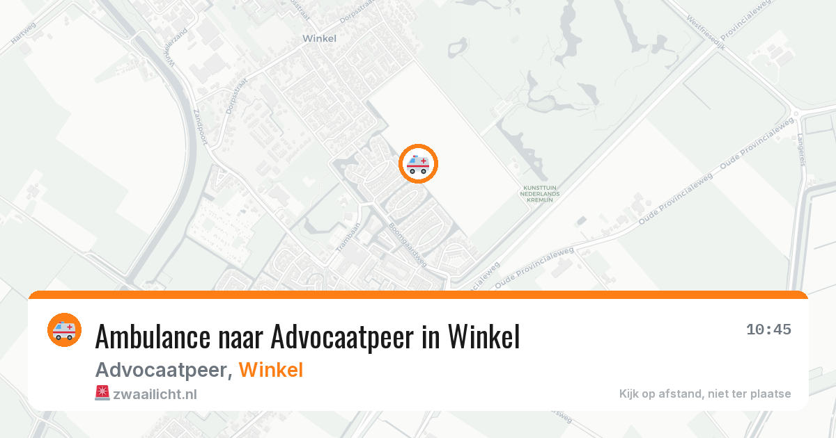 Ambulance naar Advocaatpeer in Winkel — 26 jul 2026
