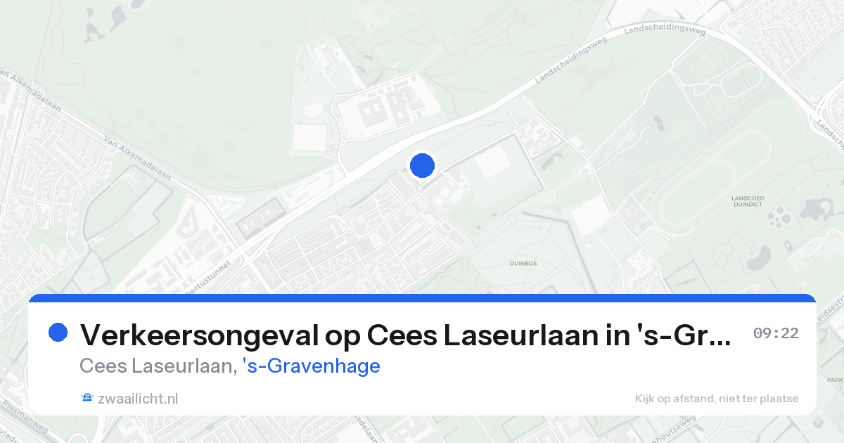 Verkeersongeval op Cees Laseurlaan in 's-Gravenhage — 24 aug 2026