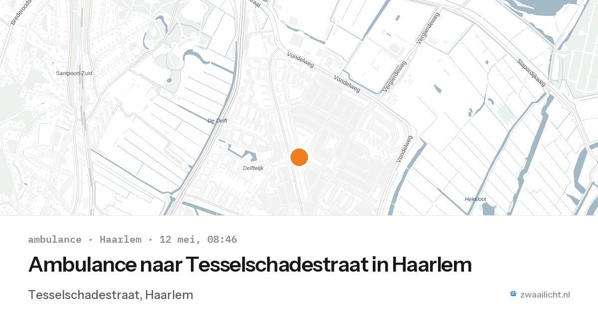 Ambulance naar Tesselschadestraat in Haarlem — 12 mei 2026
