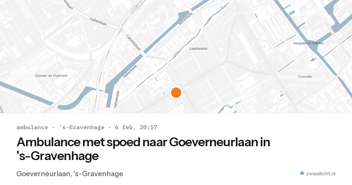 Ambulance met spoed naar Goeverneurlaan in 's-Gravenhage — 6 feb 2026
