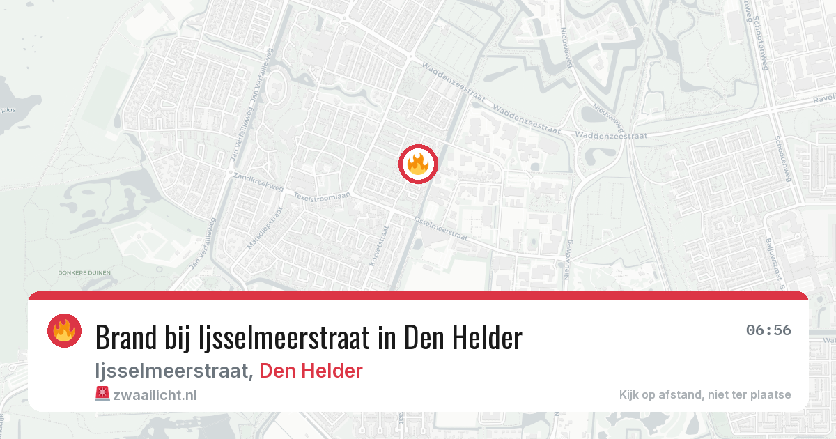 Brand bij Ijsselmeerstraat in Den Helder — 29 apr 2026