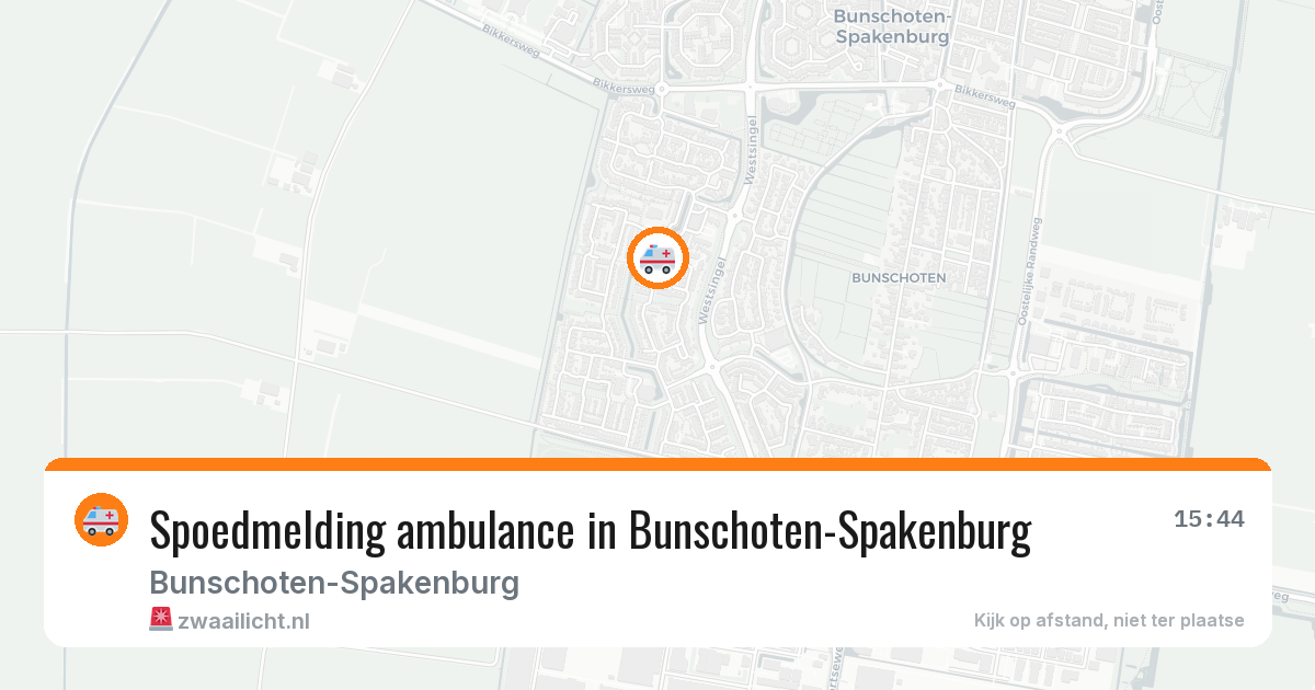 Spoedmelding ambulance in Bunschoten-Spakenburg — 12 aug 2026