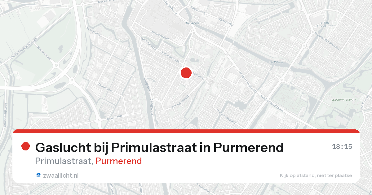 Gaslucht bij Primulastraat in Purmerend — 11 mrt 2026