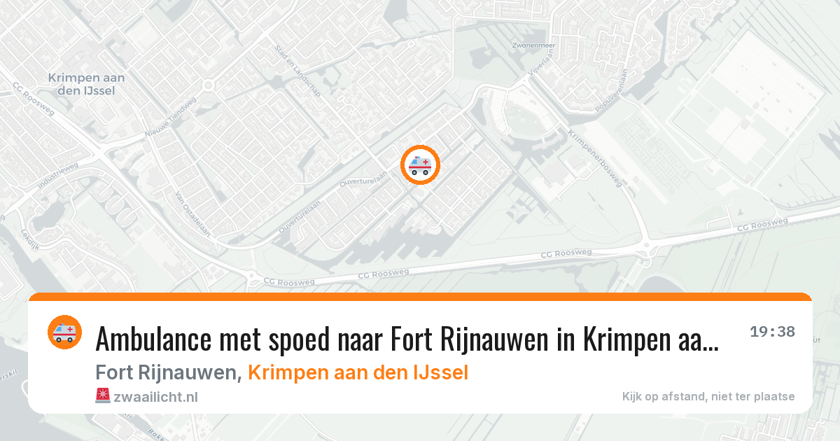 Ambulance met spoed naar Fort Rijnauwen in Krimpen aan den IJssel — 8 jun 2026