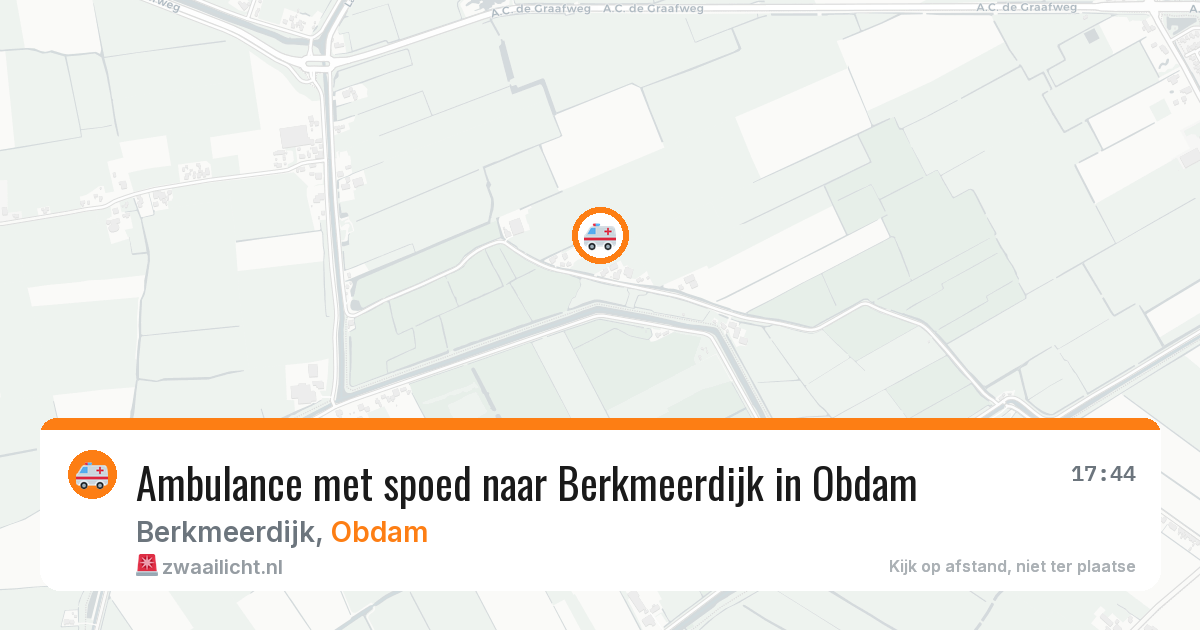 Ambulance met spoed naar Berkmeerdijk in Obdam — 30 jul 2026