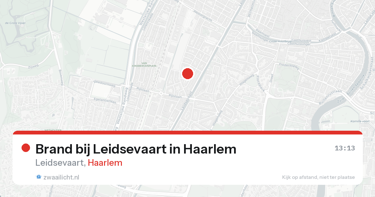 Brand bij Leidsevaart in Haarlem — 20 aug 2026