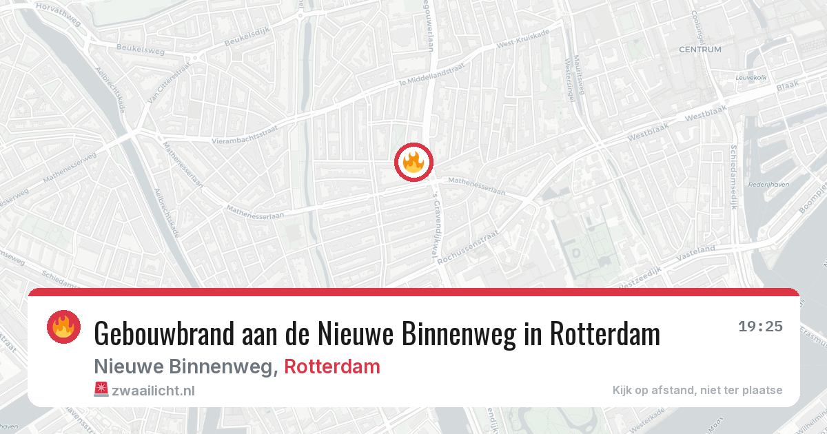 Gebouwbrand aan de Nieuwe Binnenweg in Rotterdam — 13 aug 2026