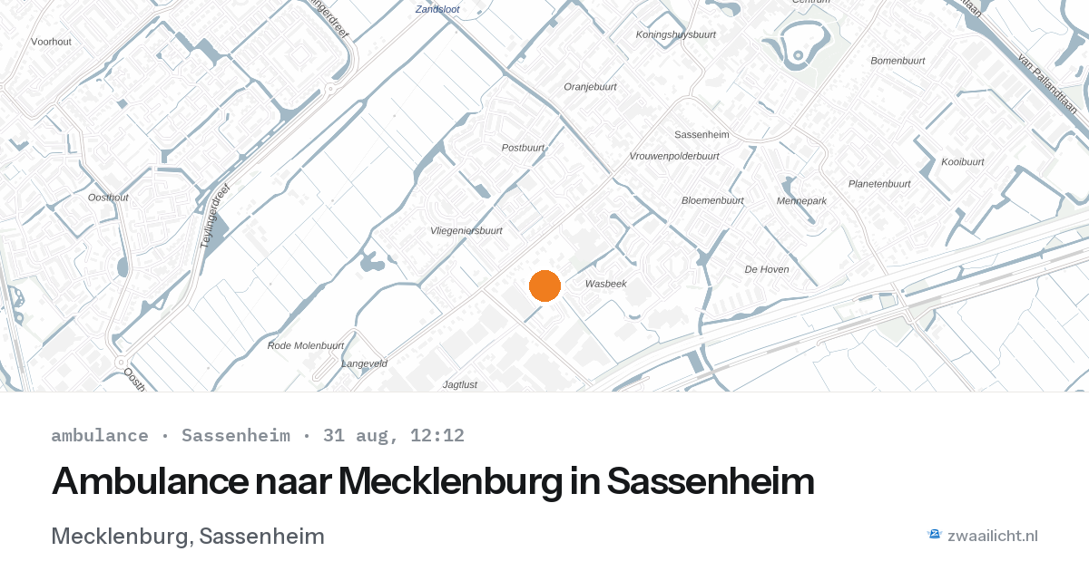 Ambulance naar Mecklenburg in Sassenheim — 31 aug 2026