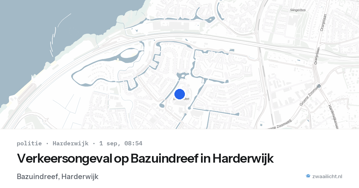 Verkeersongeval op Bazuindreef in Harderwijk — 1 sep 2026
