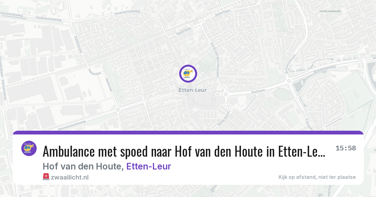 Ambulance met spoed naar Hof van den Houte in Etten-Leur — 23 feb 2026