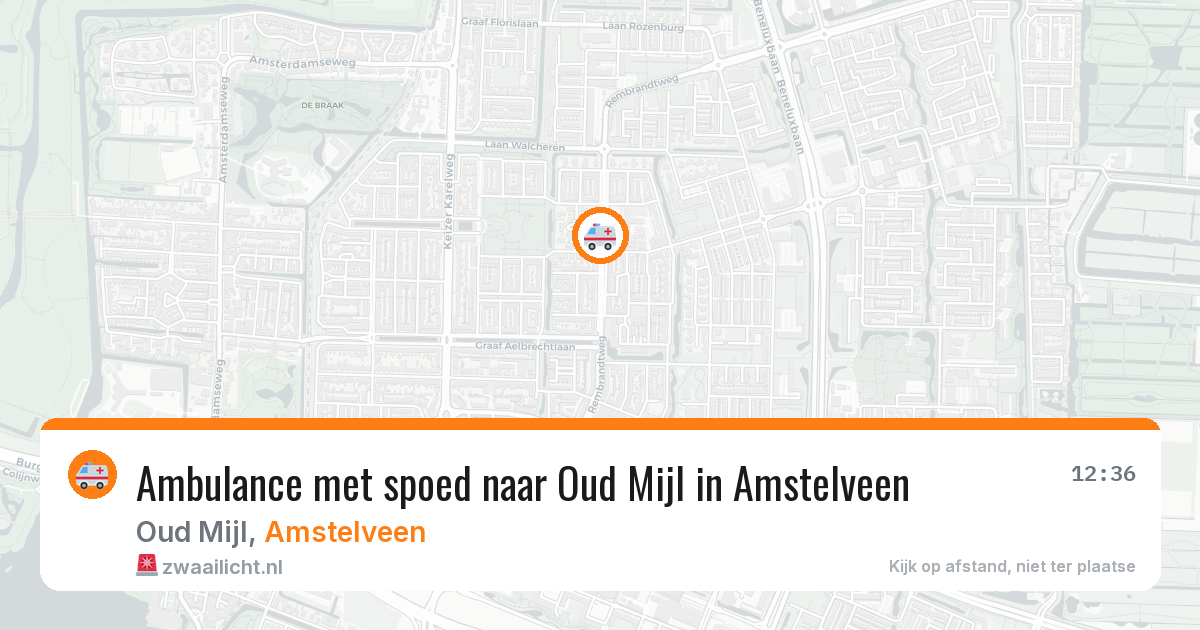 Ambulance met spoed naar Oud Mijl in Amstelveen — 7 aug 2026