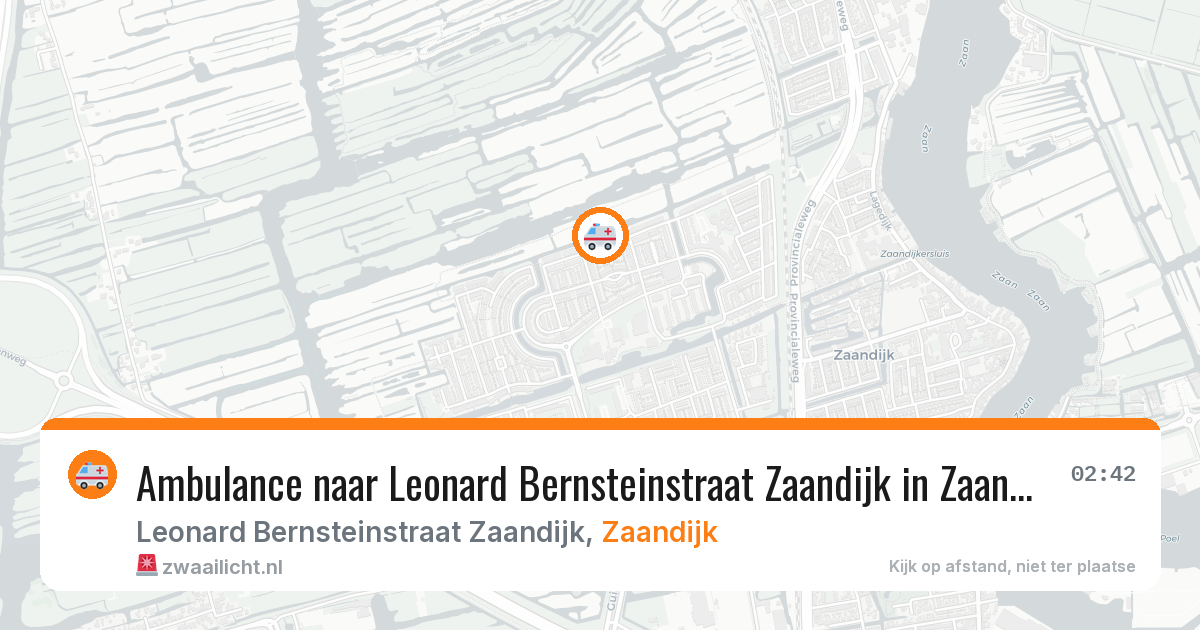 Ambulance naar Leonard Bernsteinstraat Zaandijk in Zaandijk — 2 aug 2026