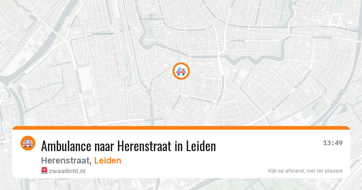 Ambulance naar Herenstraat in Leiden — 19 jun 2026