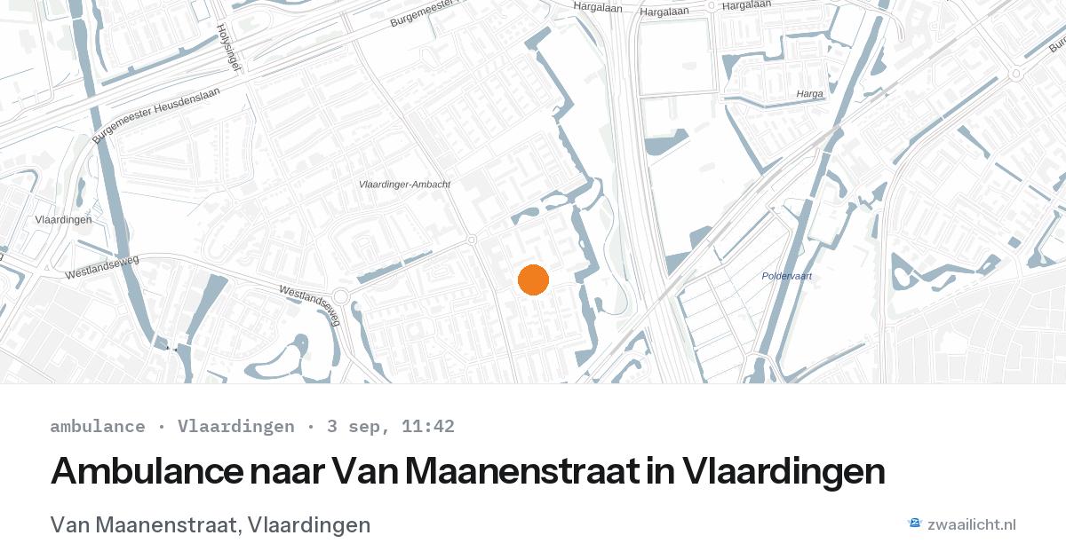 Ambulance naar Van Maanenstraat in Vlaardingen — 3 sep 2026