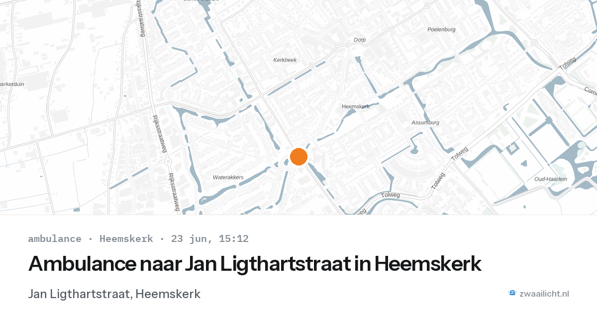 Ambulance naar Jan Ligthartstraat in Heemskerk — 23 jun 2026