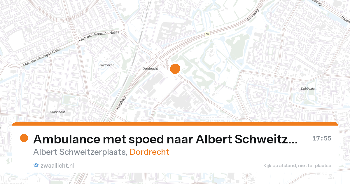 Ambulance met spoed naar Albert Schweitzerplaats in Dordrecht — 27 aug 2026