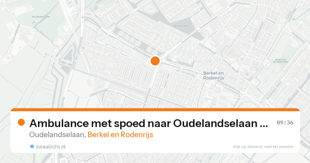 Ambulance met spoed naar Oudelandselaan in Berkel en Rodenrijs — 22 aug 2026
