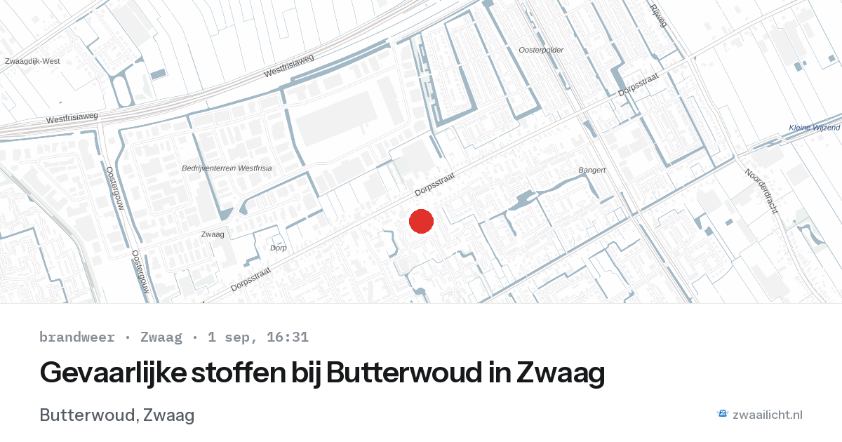 Gevaarlijke stoffen bij Butterwoud in Zwaag — 1 sep 2026